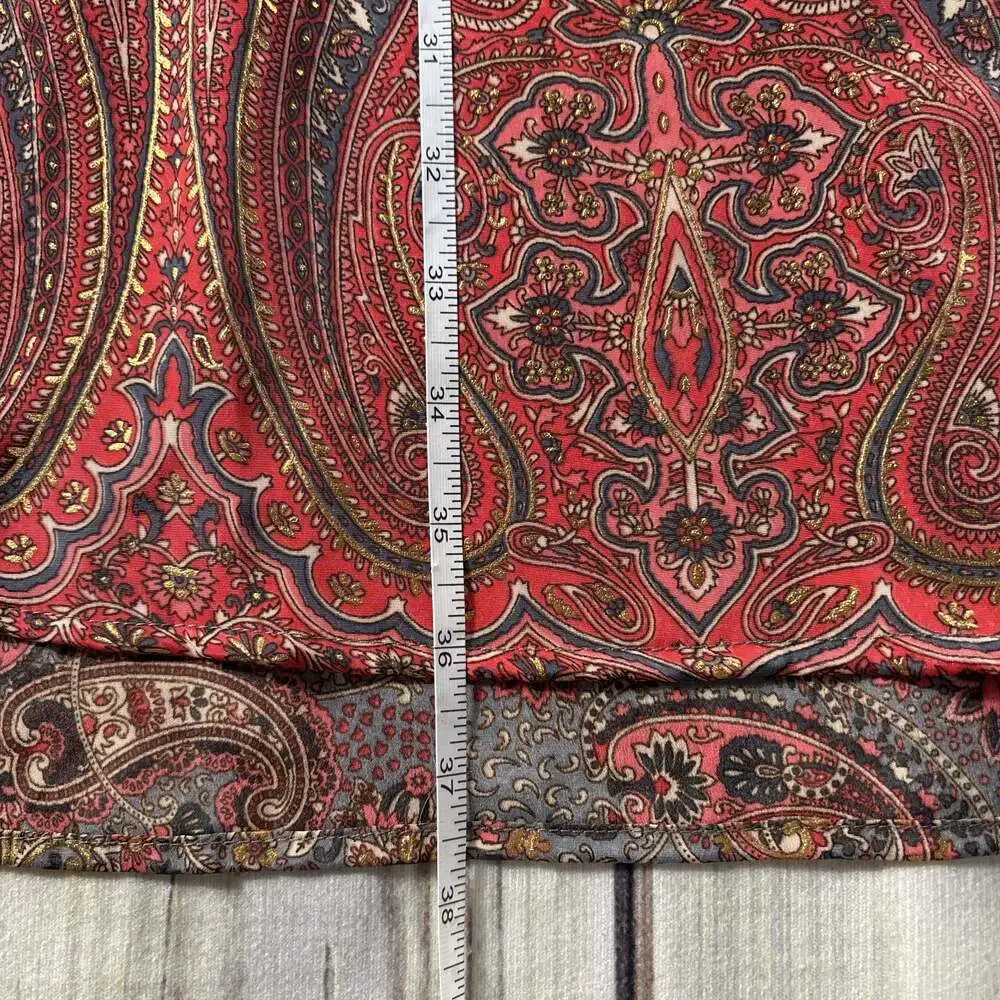 Silk Blend Dakota Designs Hippy Boho Paisley Gold toned Details Size M - Picture 6 of 11